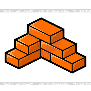 Bricks icon in isometry style. Construction image - vector clip art