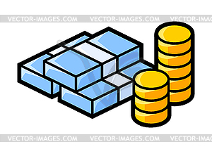 Money icon in isometry style. Finance image for - vector image