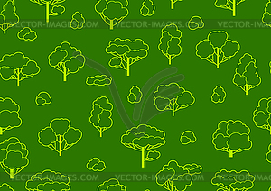 Pattern with trees. Spring or summer stylized plants - vector clipart