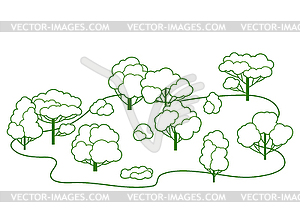 Фон с деревьями. Стилизованный под весну или лето - векторный дизайн