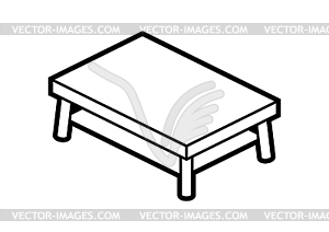 Икона журнального столика в стиле изометрии. Домашний и - векторный клипарт / векторное изображение