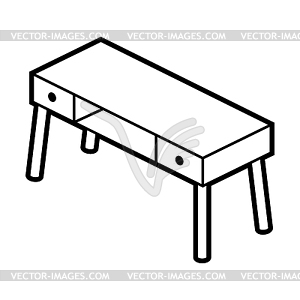 Work table icon in isometry style. Domestic and - vector EPS clipart