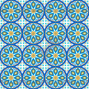 Moroccan ceramic tile pattern. Mediterranean - vector clipart / vector image