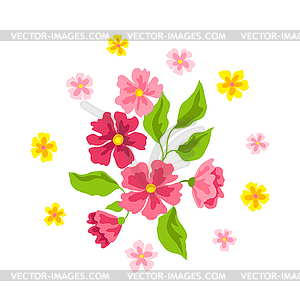 Background with pretty flowers. Beautiful decorativ - vector clipart