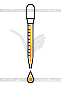 Значок тестовой пипетки. Научный предмет. Медицинская концепция - клипарт Royalty-Free