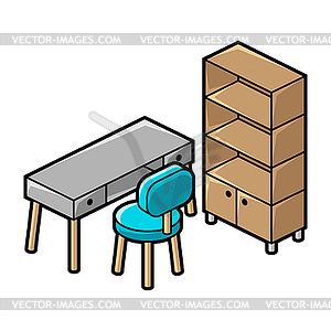 Home furniture isometry . Domestic and office - vector clipart