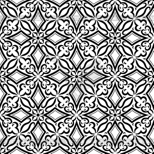 Арабский узор на керамической плитке. Традиционный восточный - векторное изображение