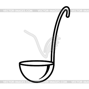 Cooking ladle. Stylized kitchen and restaurant - vector clip art