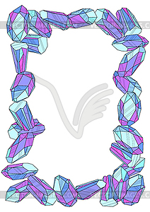 Frame with crystals. Jewelry precious or - vector image