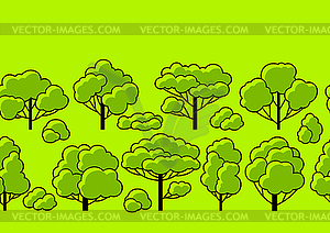 Pattern with trees. Spring or summer stylized plants - vector clip art