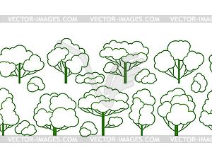 Pattern with trees. Spring or summer stylized plants - vector clipart