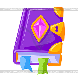 Magic book . Witchcraft alchemy mystery element - vector clip art