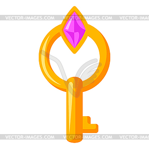 Magic key . Witchcraft alchemy mystery element - vector clip art