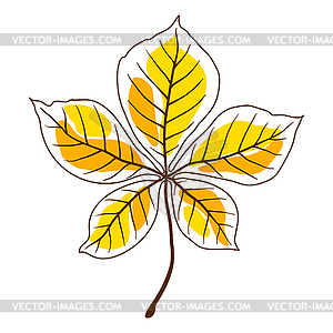 Chestnut leaf. Decorative autumn foliage - vector clipart