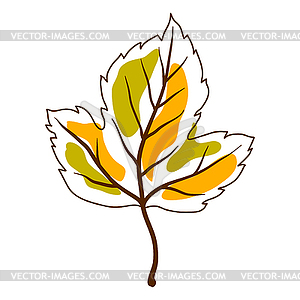 Autumn leaf. Decorative falling foliage - vector image