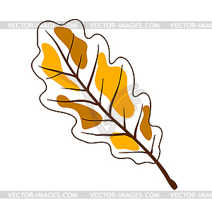 Oak leaf. Decorative autumn foliage - vector image