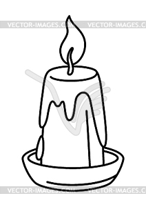 Magic candle . Witchcraft alchemy mystery element - vector clipart