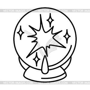 Magic ball . Witchcraft alchemy mystery element - vector image