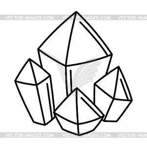 Magic crystals . Witchcraft alchemy mystery element - vector image