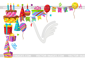 Happy Birthday greeting card. Celebration or holida - vector clipart