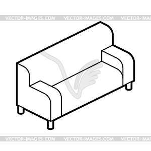 Sofa icon in isometry style. Domestic and office - vector clip art