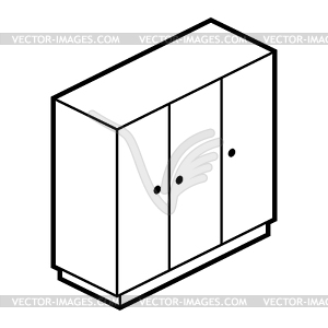 Икона гардероба в стиле изометрии. Для дома и офиса - рисунок в векторном формате