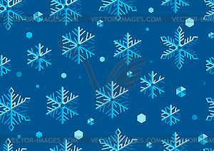 Pattern with abstract snowflakes. Merry Christmas - vector clipart