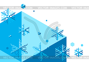 Background with abstract snowflakes. Merry Christma - vector image