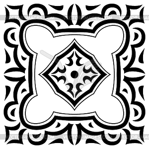 Arabic ceramic tile. Traditional eastern - vector image