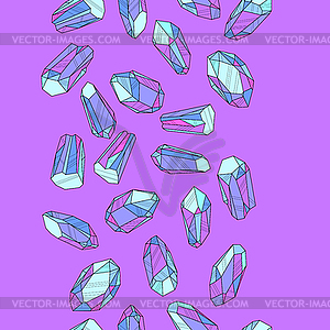 Pattern with crystals or minerals. Jewelry - vector clipart