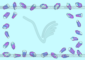 Frame with crystals. Jewelry precious or - vector image