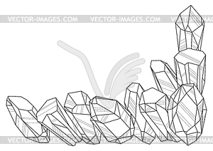 Background with crystals. Jewelry precious or - vector image