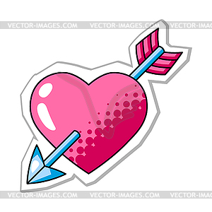 Heart for Valentine Day. Holiday romantic sticker - royalty-free vector clipart