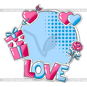 Happy Valentine Day greeting card. Holiday - vector clip art