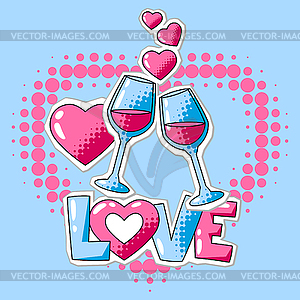 Happy Valentine Day greeting card. Holiday - vector image