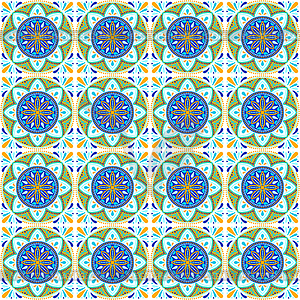 Moroccan ceramic tile pattern. Mediterranean - vector image