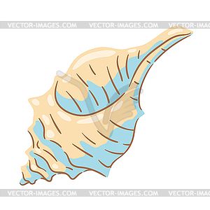 Seashell. Tropical underwater mollusk shell - vector clip art