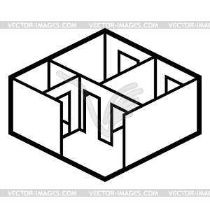 Apartment icon in isometry style. Real estate - vector EPS clipart