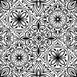 Portuguese ceramic tile pattern. Mediterranean - vector clipart