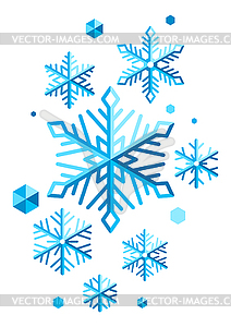 Background with abstract snowflakes. Merry Christma - vector clipart