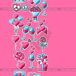 Happy Valentine Day pattern. Holiday background wit - vector image