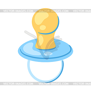 Baby pacifier. New born baby boy Happy Birthday - vector clip art