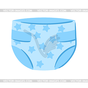 Baby diaper. New born baby boy Happy Birthday object - vector image