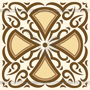 Arabic ceramic tile. Traditional eastern - vector image