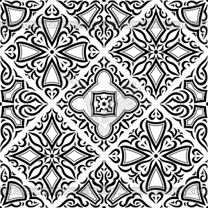 Arabic ceramic tile pattern. Traditional eastern - vector image