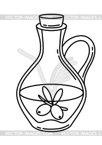 Olive oil jug. Stylized food object for cooking - vector image