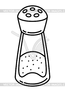 Salt shaker. Stylized kitchen object for cooking - vector clip art