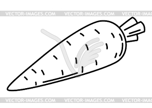 Морковь. Стилизованный пищевой объект для приготовления рецепта - изображение в формате EPS