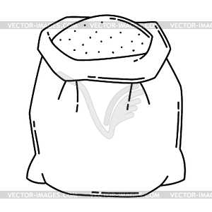 Bag with flour. Stylized food object for cooking - vector clipart