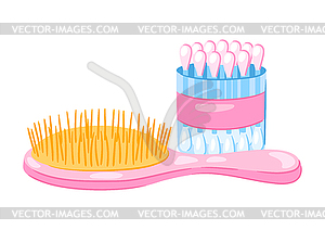 With hygiene objects. Washing, beauty, body care. - vector clipart